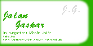 jolan gaspar business card